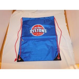 Detroit Pistons vinyl drawstring bag/backpack with zipper pocket